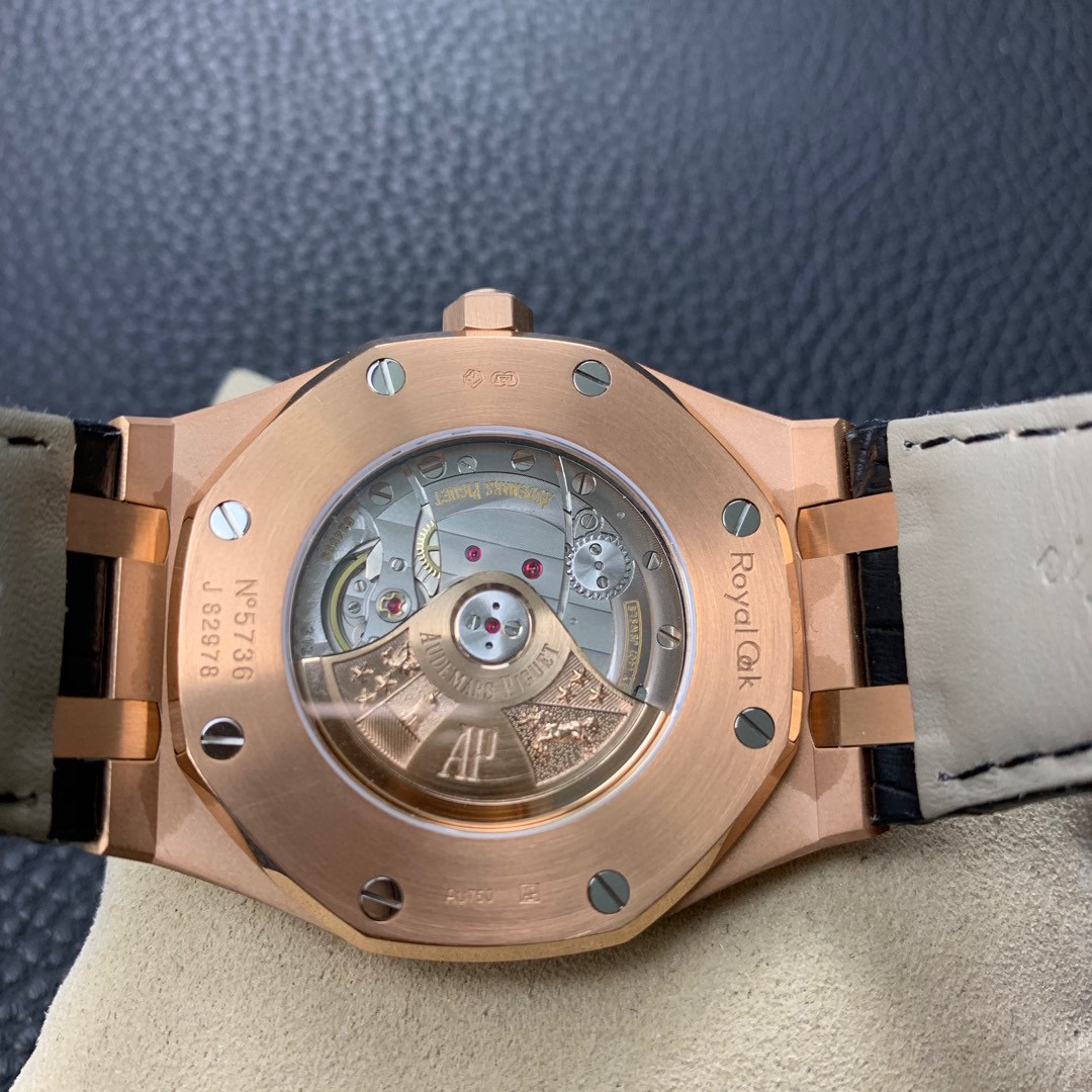 AUDEMARS-PIGUET-ROYAL-OAK-15400-PINK-GOLD-BLACK-STRAP-15400OR.OO.D002CR.01-06 AUDEMARS PIGUET ROYAL OAK 15400 PINK GOLD BLACK STRAP 15400OR.OO .D002CR.01 06