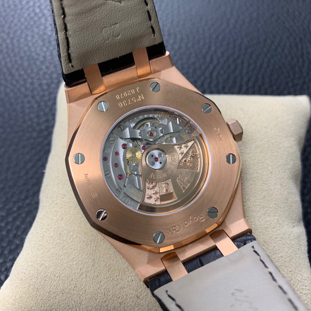 AUDEMARS-PIGUET-ROYAL-OAK-15400-PINK-GOLD-BLACK-STRAP-15400OR.OO.D002CR.01-07 AUDEMARS PIGUET ROYAL OAK 15400 PINK GOLD BLACK STRAP 15400OR.OO .D002CR.01 07