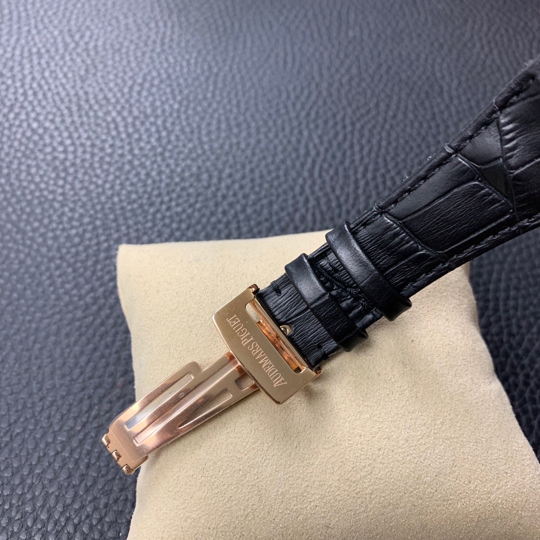 AUDEMARS-PIGUET-ROYAL-OAK-15400-PINK-GOLD-BLACK-STRAP-15400OR.OO.D002CR.01-09 AUDEMARS PIGUET ROYAL OAK 15400 PINK GOLD BLACK STRAP 15400OR.OO .D002CR.01 09