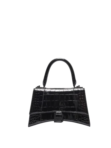 BALENCIAGA HOURGLASS BLACK SHINY CALFSKIN BLACK 5928331LR671000