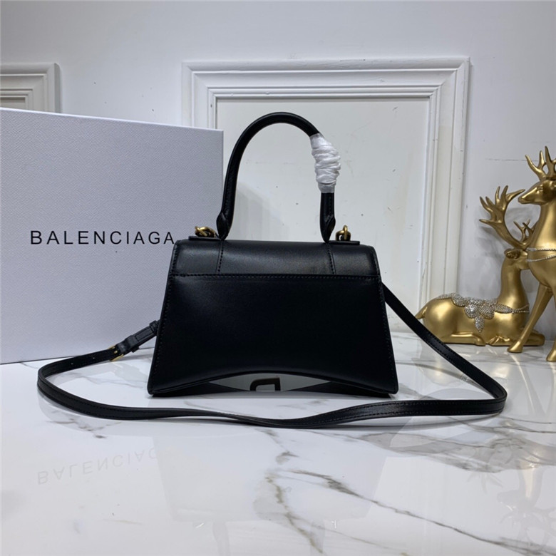BALENCIAGA-HOURGLASS-MEDIUM-BAG-IN-BLACK-SHINY-CALFSKIN-5928231QJ4M1000-02 BALENCIAGA HOURGLASS MEDIUM BAG IN BLACK SHINY CALFSKIN 5928231QJ4M1000 02