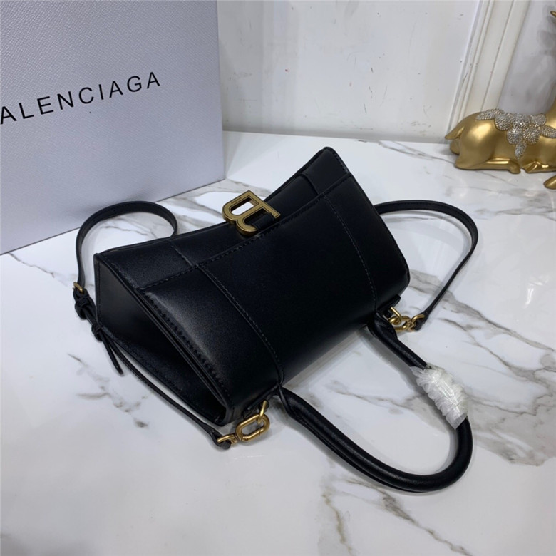BALENCIAGA-HOURGLASS-MEDIUM-BAG-IN-BLACK-SHINY-CALFSKIN-5928231QJ4M1000-04 BALENCIAGA HOURGLASS MEDIUM BAG IN BLACK SHINY CALFSKIN 5928231QJ4M1000 04