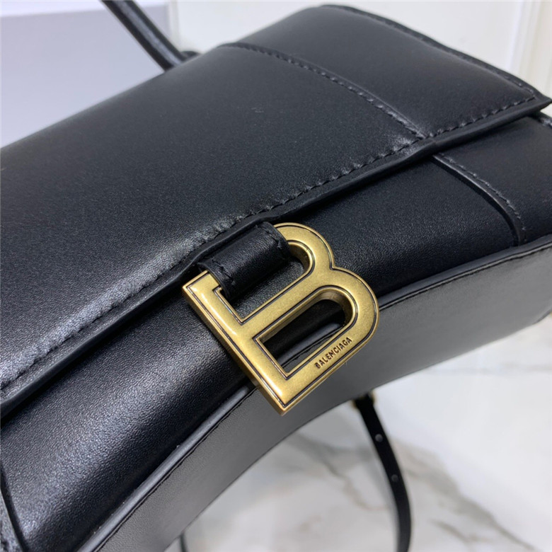 BALENCIAGA-HOURGLASS-MEDIUM-BAG-IN-BLACK-SHINY-CALFSKIN-5928231QJ4M1000-05 BALENCIAGA HOURGLASS MEDIUM BAG IN BLACK SHINY CALFSKIN 5928231QJ4M1000 05