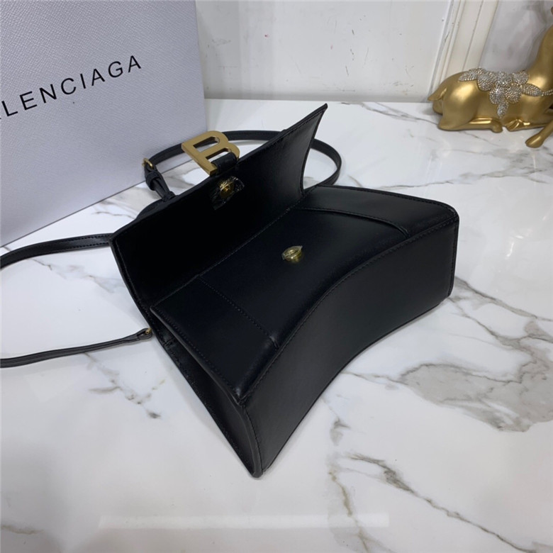 BALENCIAGA-HOURGLASS-MEDIUM-BAG-IN-BLACK-SHINY-CALFSKIN-5928231QJ4M1000-06 BALENCIAGA HOURGLASS MEDIUM BAG IN BLACK SHINY CALFSKIN 5928231QJ4M1000 06