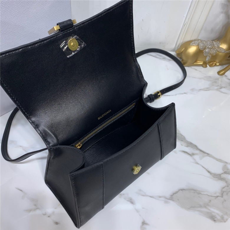 BALENCIAGA-HOURGLASS-MEDIUM-BAG-IN-BLACK-SHINY-CALFSKIN-5928231QJ4M1000-07 BALENCIAGA HOURGLASS MEDIUM BAG IN BLACK SHINY CALFSKIN 5928231QJ4M1000 07