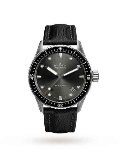 BLANCPAIN FIFTY FATHOMS BATHYSCAPHE STAINLESS STEEL GREY BLACK CANVAS 5000 1110 B52A