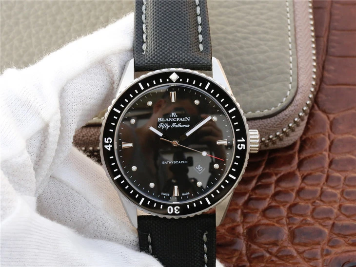 BLANCPAIN-FIFTY-FATHOMS-BATHYSCAPHE-STAINLESS-STEEL-GREY-BLACK-CANVAS-5000-1110-B52A_1 BLANCPAIN FIFTY FATHOMS BATHYSCAPHE STAINLESS STEEL GREY BLACK CANVAS 5000 1110 B52A 1