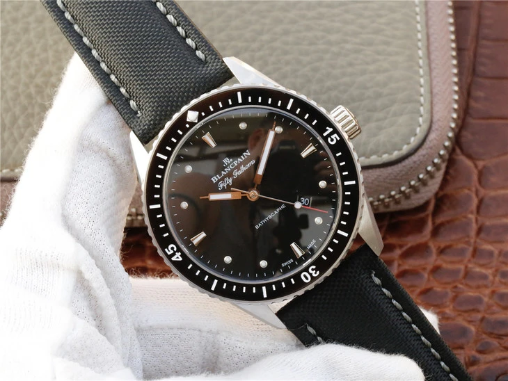 BLANCPAIN-FIFTY-FATHOMS-BATHYSCAPHE-STAINLESS-STEEL-GREY-BLACK-CANVAS-5000-1110-B52A_2 BLANCPAIN FIFTY FATHOMS BATHYSCAPHE STAINLESS STEEL GREY BLACK CANVAS 5000 1110 B52A 2
