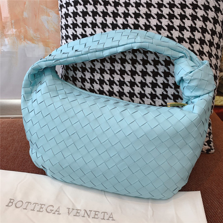 BOTTEGA-VENETA-JODIE-SMALL-SHOULDER-BAG-ICE-BlUE-600261VCPP01715-01 BOTTEGA VENETA JODIE SMALL SHOULDER BAG ICE BlUE 600261VCPP01715 01