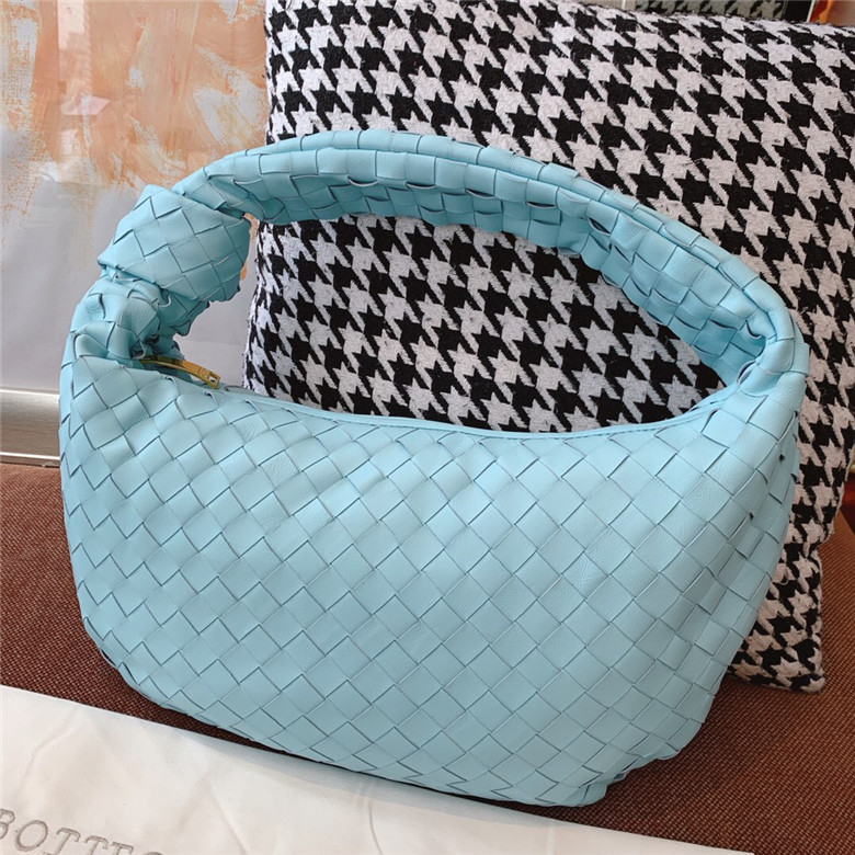 BOTTEGA-VENETA-JODIE-SMALL-SHOULDER-BAG-ICE-BlUE-600261VCPP01715-08 BOTTEGA VENETA JODIE SMALL SHOULDER BAG ICE BlUE 600261VCPP01715 08