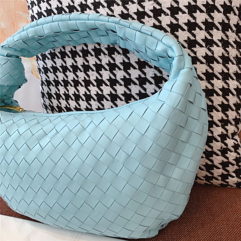 BOTTEGA-VENETA-JODIE-SMALL-SHOULDER-BAG-ICE-BlUE-600261VCPP01715-09 BOTTEGA VENETA JODIE SMALL SHOULDER BAG ICE BlUE 600261VCPP01715 09