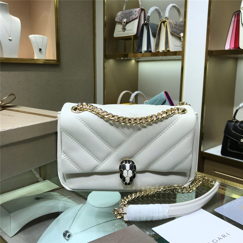 BVLGARI-SERPENTI-CABOCHON-SHOULDER-BAG-WHITE-287993-01 BVLGARI SERPENTI CABOCHON SHOULDER BAG WHITE 287993 01