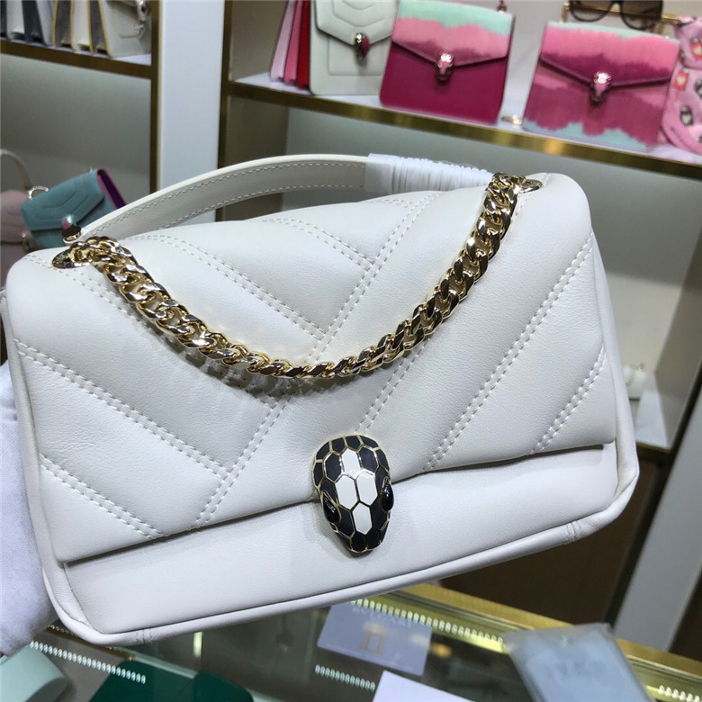BVLGARI-SERPENTI-CABOCHON-SHOULDER-BAG-WHITE-287993-06 BVLGARI SERPENTI CABOCHON SHOULDER BAG WHITE 287993 06