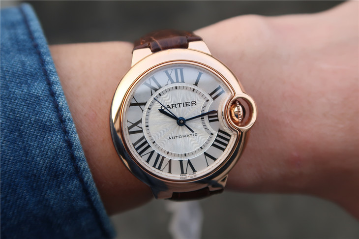 CARTIER-BALLON-BLUE-DE-CARTIER-36-AUTOMATIC-PINK-GOLD-SILVER-W6900456-014 CARTIER BALLON BLUE DE CARTIER 36 AUTOMATIC PINK GOLD SILVER W6900456 014