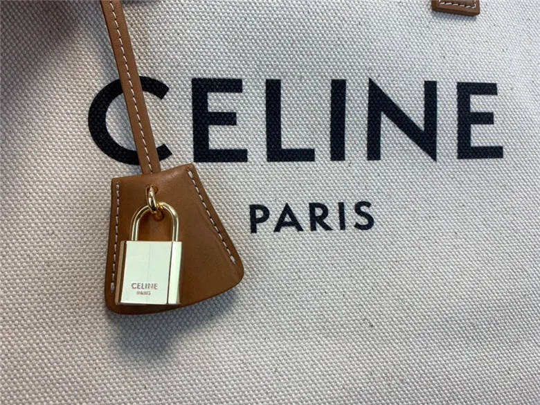 CELINE-HORIZONTAL-CABAS-CELINE-IN-CANVAS-WITH-CELINE-PRINT-AND-CALFSKIN-NATURAL-TAN-192162BNZ.02NT-08 CELINE HORIZONTAL CABAS CELINE IN CANVAS WITH CELINE PRINT AND CALFSKIN NATURAL TAN 192162BNZ.02NT 08
