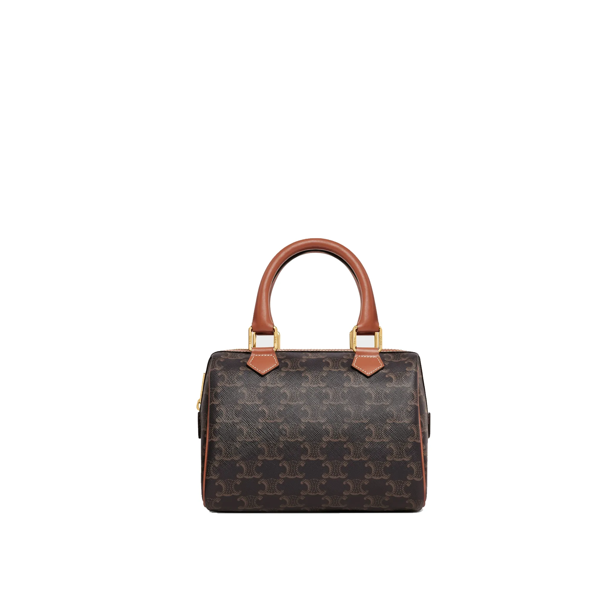 CELINE SMALL BOSTON IN TRIOMPHE CANVAS AND CALFSKIN TAN 197582CAS.04LU CELINE SMALL BOSTON IN TRIOMPHE CANVAS AND CALFSKIN TAN 197582CAS.04LU