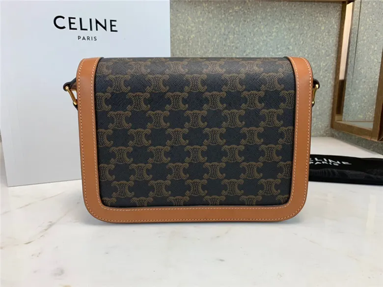CELINE-TRIOMPHE-TEEN-TRIOMPHE-BAG-IN-TRIOMPHE-CANVAS-AND-CALFSKIN-188882BZ4.04LU-05 CELINE TRIOMPHE TEEN TRIOMPHE BAG IN TRIOMPHE CANVAS AND CALFSKIN 188882BZ4.04LU 05