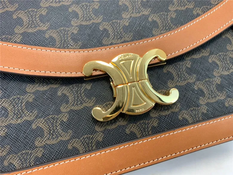 CELINE-TRIOMPHE-TEEN-TRIOMPHE-BAG-IN-TRIOMPHE-CANVAS-AND-CALFSKIN-188882BZ4.04LU-06 CELINE TRIOMPHE TEEN TRIOMPHE BAG IN TRIOMPHE CANVAS AND CALFSKIN 188882BZ4.04LU 06