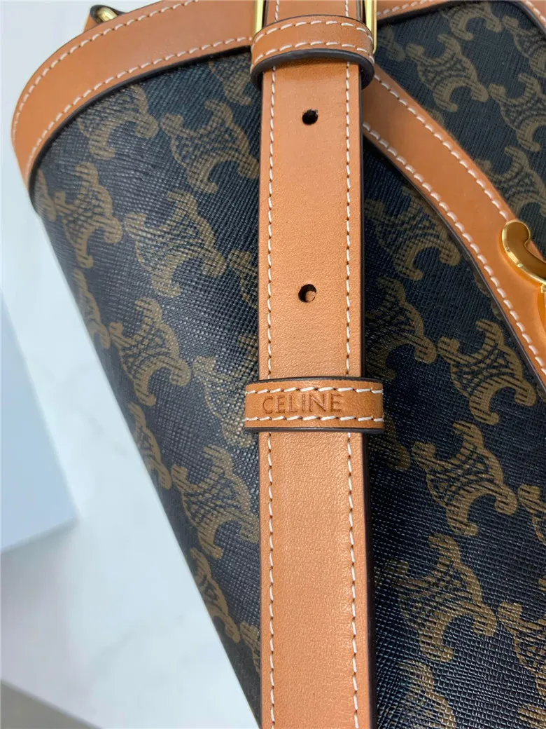 CELINE-TRIOMPHE-TEEN-TRIOMPHE-BAG-IN-TRIOMPHE-CANVAS-AND-CALFSKIN-188882BZ4.04LU-07 CELINE TRIOMPHE TEEN TRIOMPHE BAG IN TRIOMPHE CANVAS AND CALFSKIN 188882BZ4.04LU 07