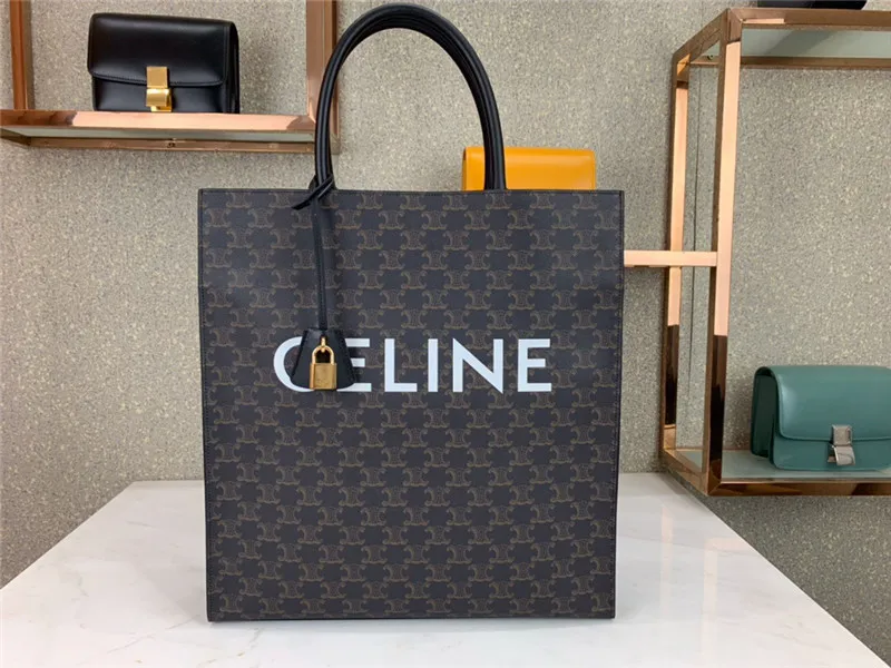 CELINE-VERTICAL-CABAS-IN-TRIOMPHE-CANVAS-WITH-CELINE-PRINT-191492CIM.38NO-01 CELINE VERTICAL CABAS IN TRIOMPHE CANVAS WITH CELINE PRINT 191492CIM.38NO 01
