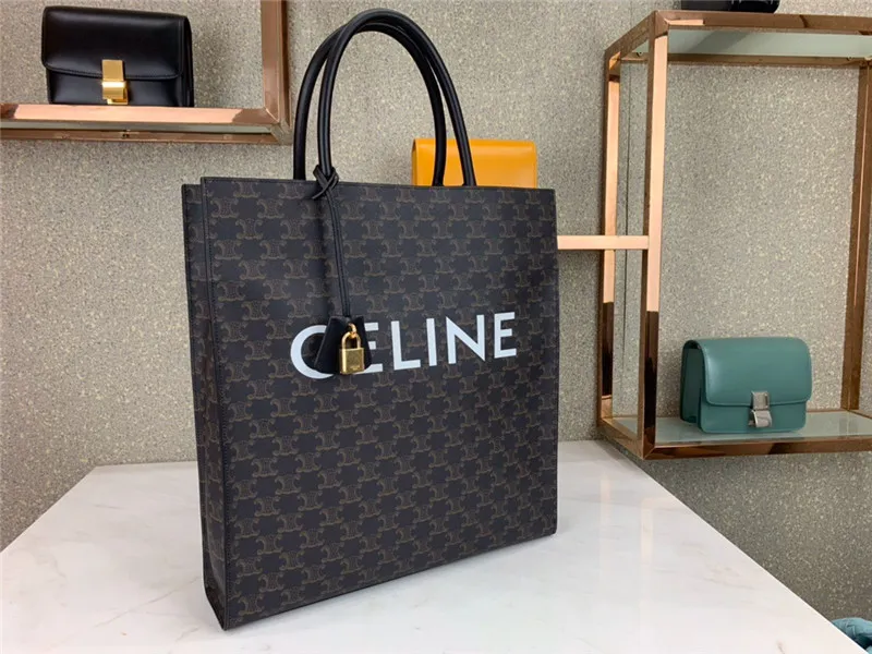 CELINE-VERTICAL-CABAS-IN-TRIOMPHE-CANVAS-WITH-CELINE-PRINT-191492CIM.38NO-02 CELINE VERTICAL CABAS IN TRIOMPHE CANVAS WITH CELINE PRINT 191492CIM.38NO 02