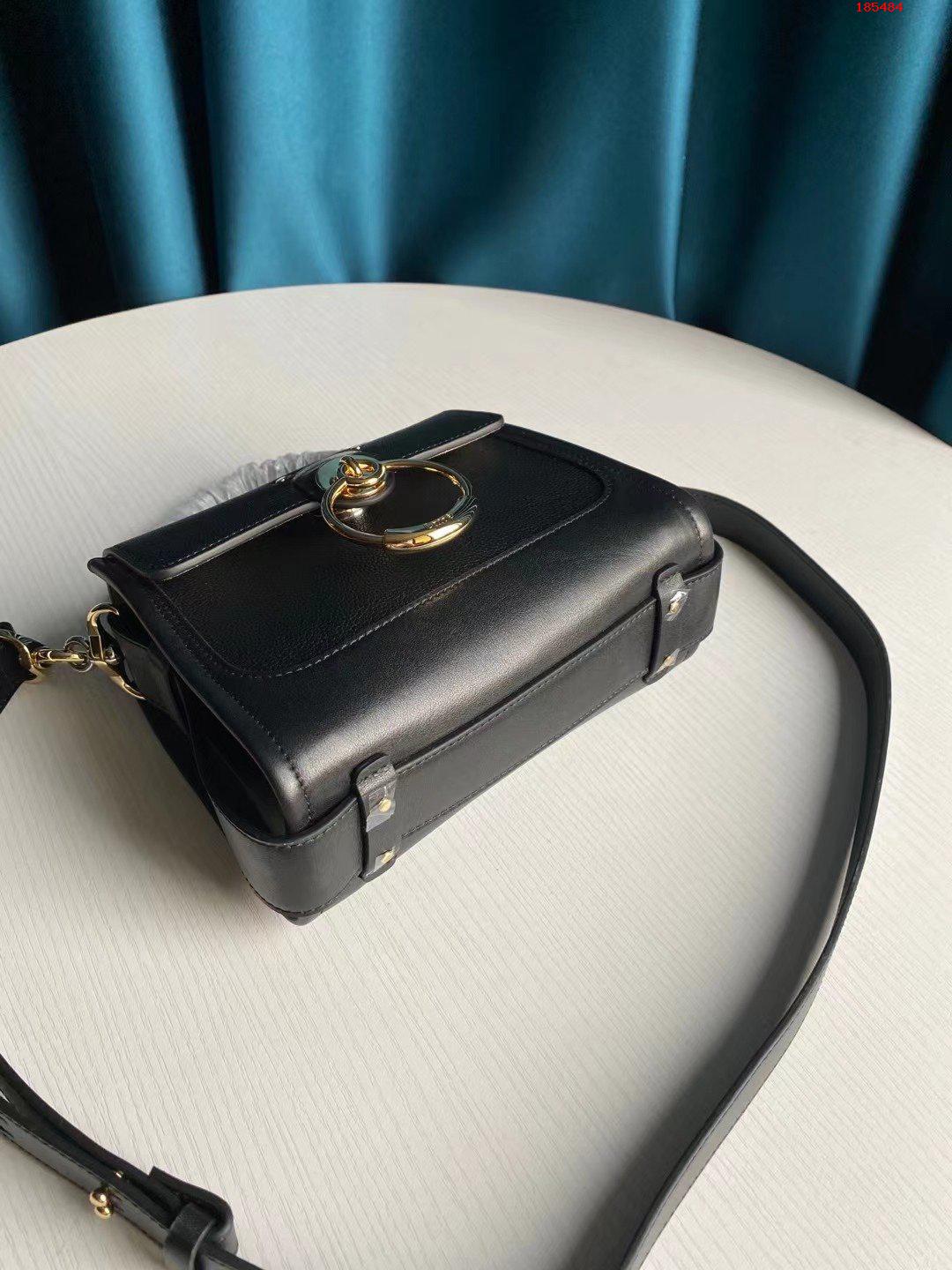 CHLOE-MINI-TESS-DAY-BAG-IN-GRAINED-&-SHINY-CALFSKIN-BLACK-CHC20AS143C62001-03 CHLOE MINI TESS DAY BAG IN GRAINED SHINY CALFSKIN BLACK CHC20AS143C62001 03