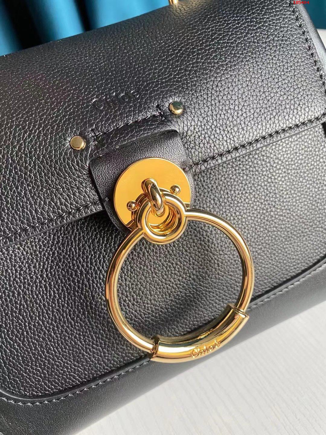 CHLOE-MINI-TESS-DAY-BAG-IN-GRAINED-&-SHINY-CALFSKIN-BLACK-CHC20AS143C62001-04 CHLOE MINI TESS DAY BAG IN GRAINED SHINY CALFSKIN BLACK CHC20AS143C62001 04