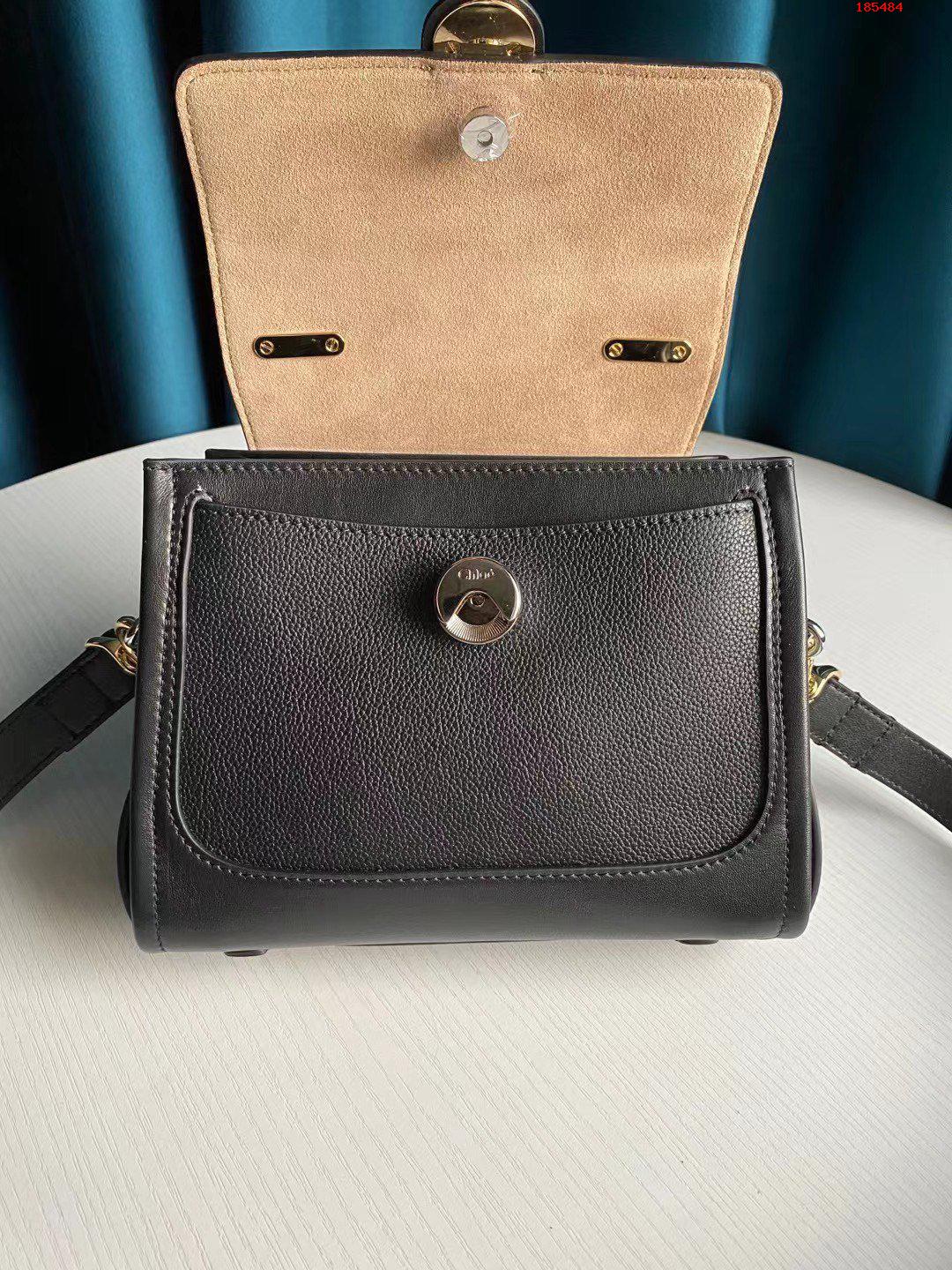 CHLOE-MINI-TESS-DAY-BAG-IN-GRAINED-&-SHINY-CALFSKIN-BLACK-CHC20AS143C62001-05 CHLOE MINI TESS DAY BAG IN GRAINED SHINY CALFSKIN BLACK CHC20AS143C62001 05