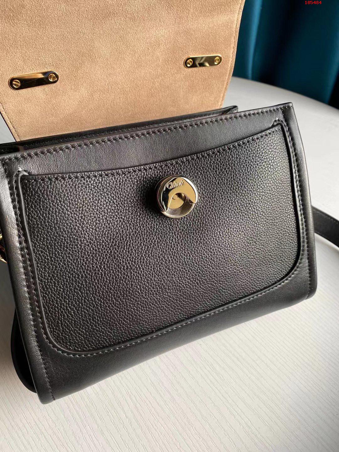 CHLOE-MINI-TESS-DAY-BAG-IN-GRAINED-&-SHINY-CALFSKIN-BLACK-CHC20AS143C62001-06 CHLOE MINI TESS DAY BAG IN GRAINED SHINY CALFSKIN BLACK CHC20AS143C62001 06