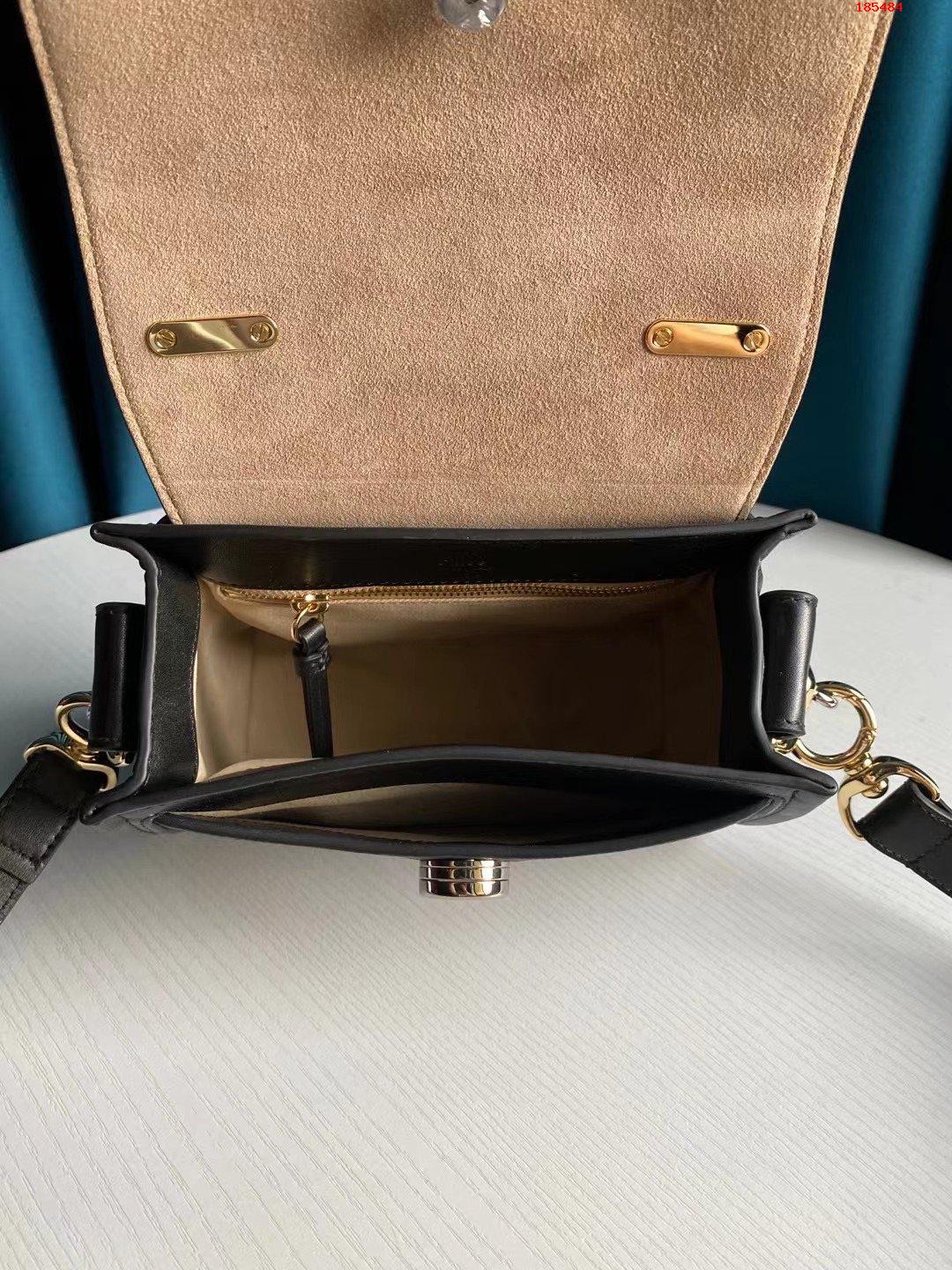 CHLOE-MINI-TESS-DAY-BAG-IN-GRAINED-&-SHINY-CALFSKIN-BLACK-CHC20AS143C62001-07 CHLOE MINI TESS DAY BAG IN GRAINED SHINY CALFSKIN BLACK CHC20AS143C62001 07