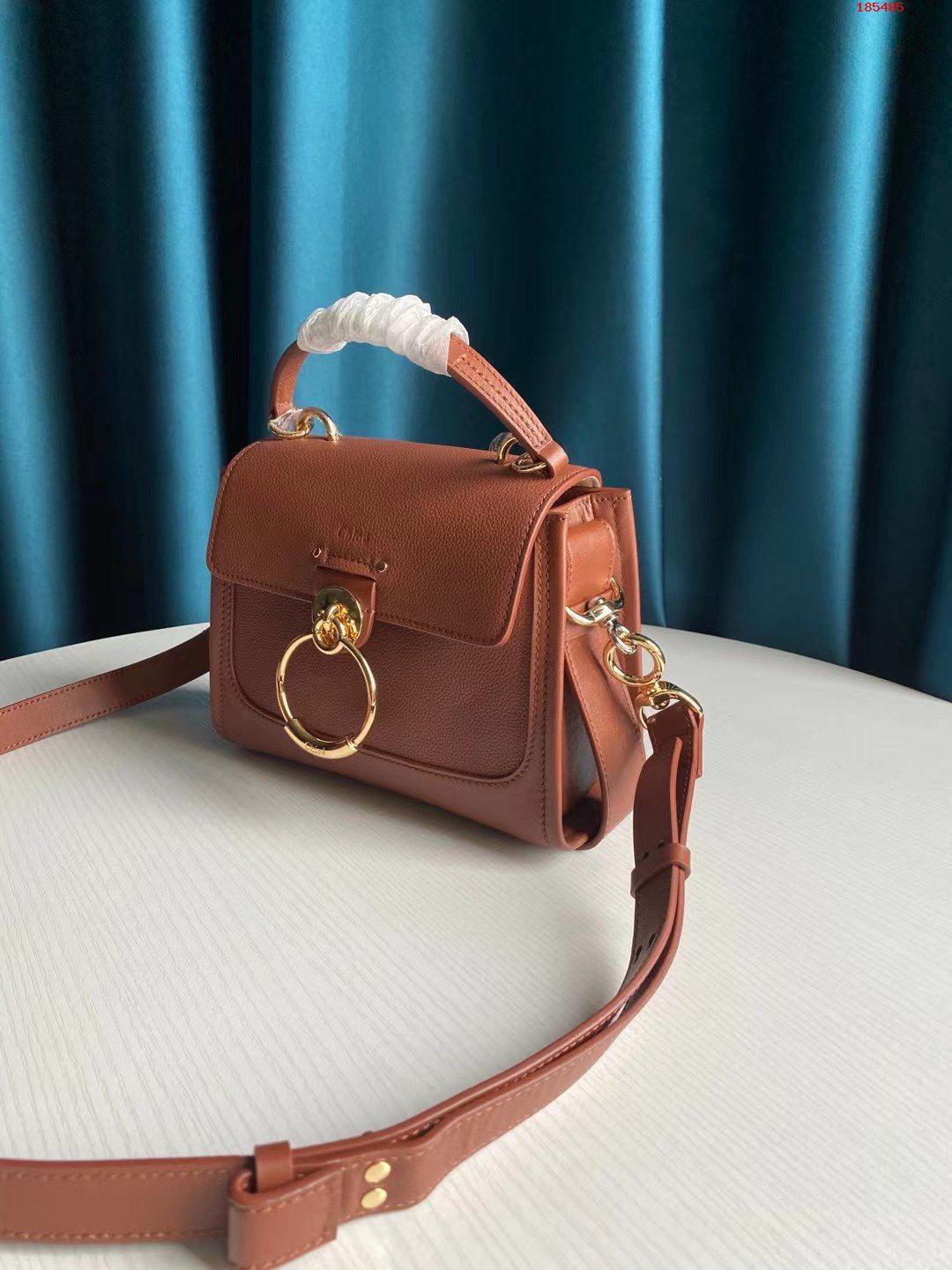 CHLOE-MINI-TESS-DAY-BAG-IN-GRAINED-&-SHINY-CALFSKIN-SEPIA-BROWN-CHC21WS143F3227S-01 CHLOE MINI TESS DAY BAG IN GRAINED SHINY CALFSKIN SEPIA BROWN CHC21WS143F3227S 01