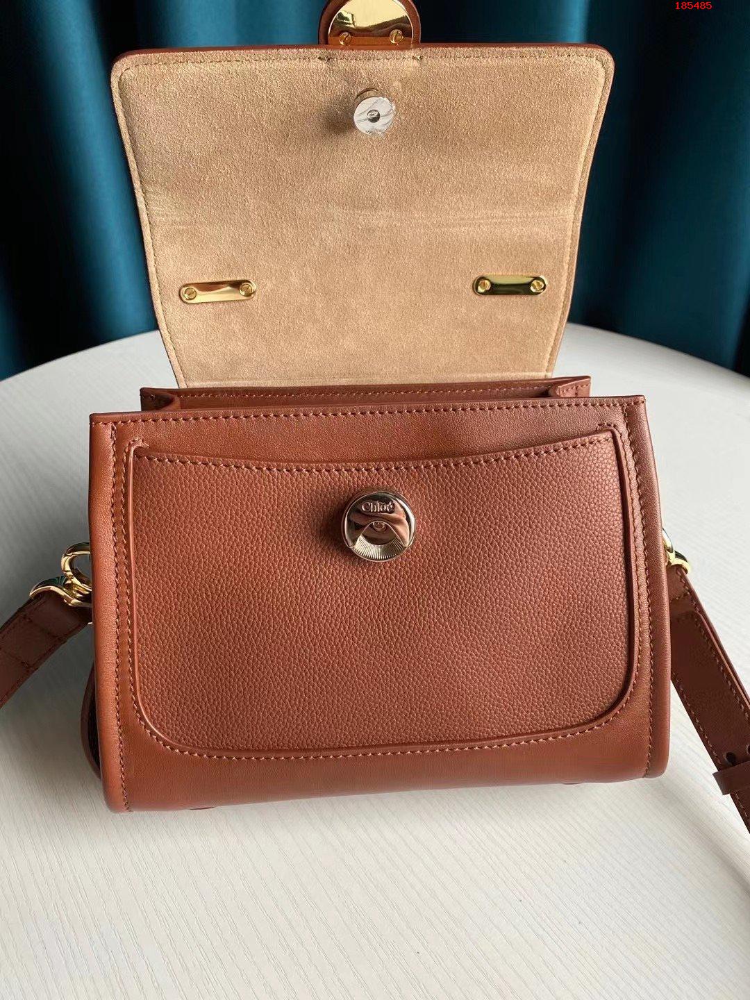 CHLOE-MINI-TESS-DAY-BAG-IN-GRAINED-&-SHINY-CALFSKIN-SEPIA-BROWN-CHC21WS143F3227S-05 CHLOE MINI TESS DAY BAG IN GRAINED SHINY CALFSKIN SEPIA BROWN CHC21WS143F3227S 05