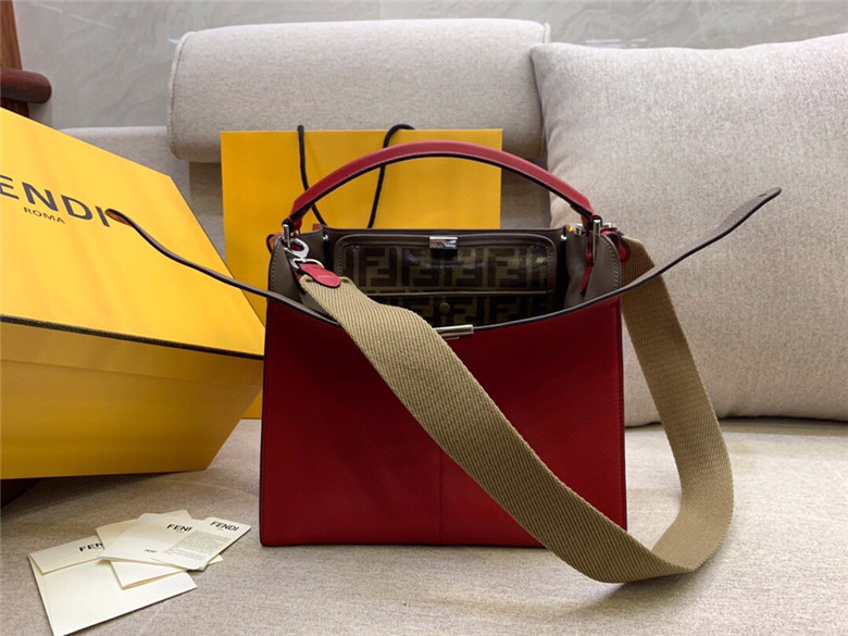 FENDI-PEEKABOO-X-LITE-MEDIUM-BURGUNDY-LEATHER-BAG-8BN310A5E9F1BZH-01 FENDI PEEKABOO X LITE MEDIUM BURGUNDY LEATHER BAG 8BN310A5E9F1BZH 01