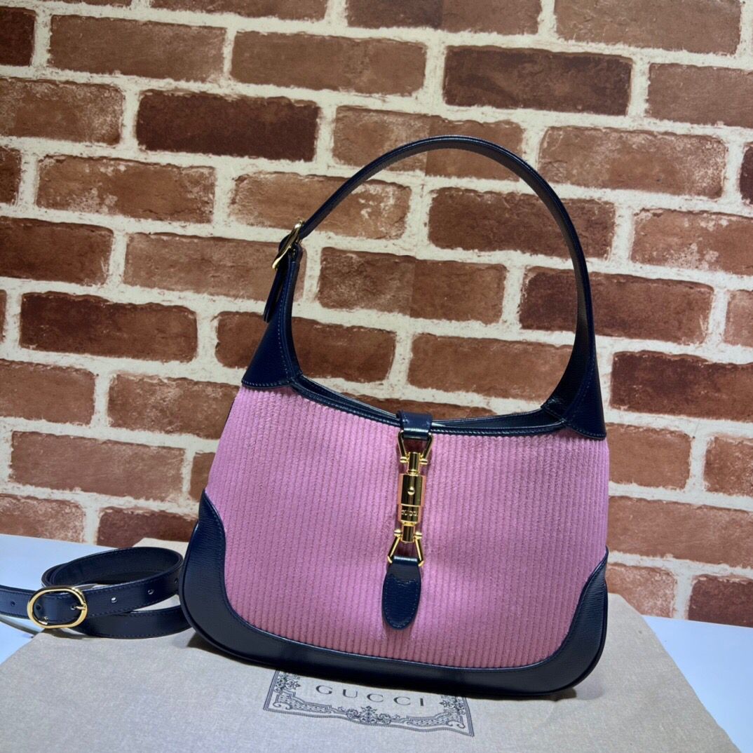 GUCCI-JACKIE-1961-SMALL-SHOULDER-BAG-PINK-CORDUROY-636706-01 GUCCI JACKIE 1961 SMALL SHOULDER BAG PINK CORDUROY 636706 01