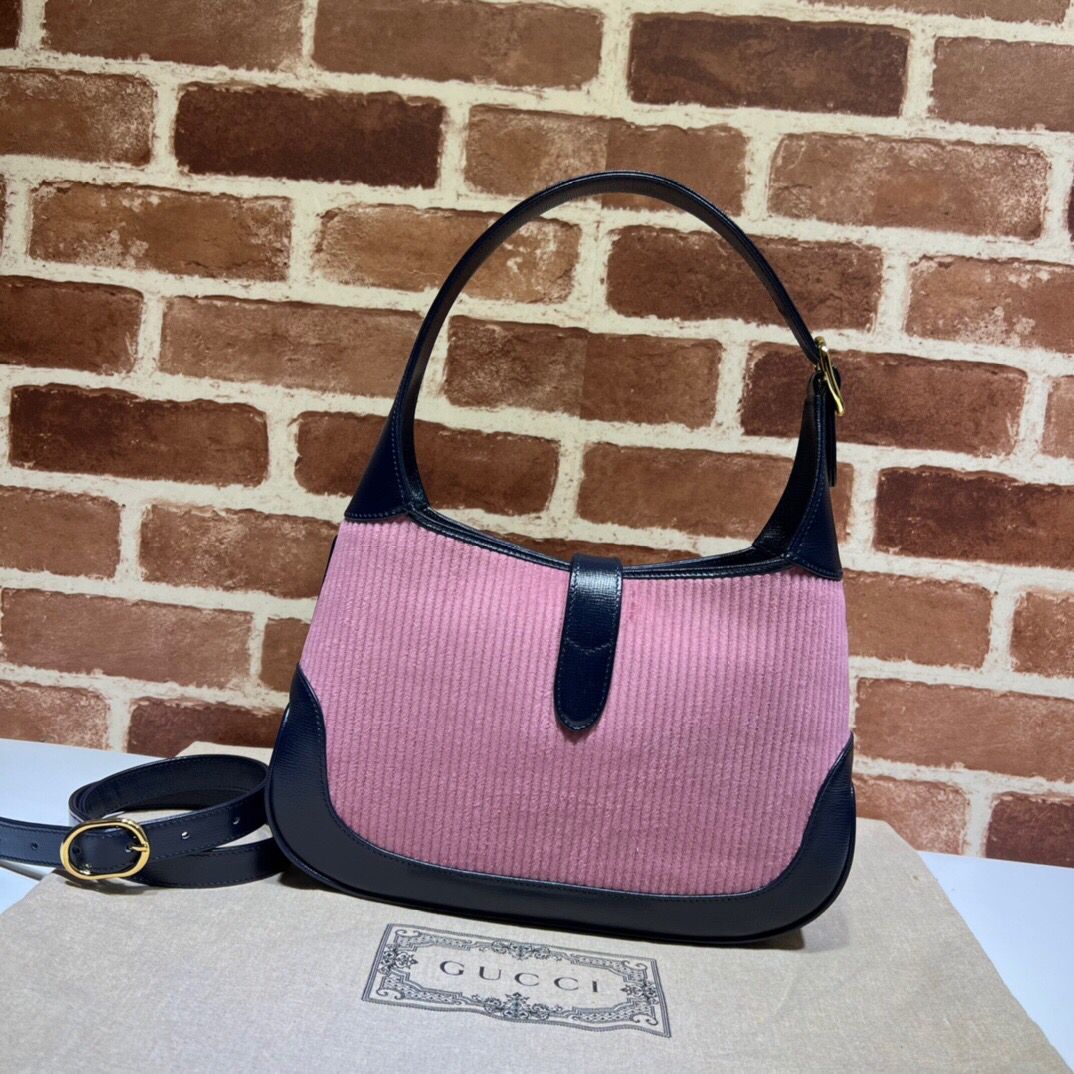 GUCCI-JACKIE-1961-SMALL-SHOULDER-BAG-PINK-CORDUROY-636706-03 GUCCI JACKIE 1961 SMALL SHOULDER BAG PINK CORDUROY 636706 03