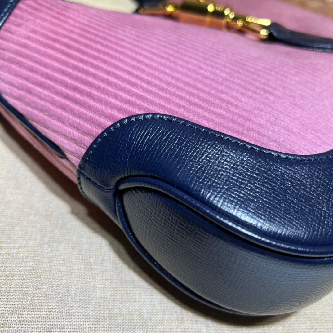 GUCCI-JACKIE-1961-SMALL-SHOULDER-BAG-PINK-CORDUROY-636706-06 GUCCI JACKIE 1961 SMALL SHOULDER BAG PINK CORDUROY 636706 06
