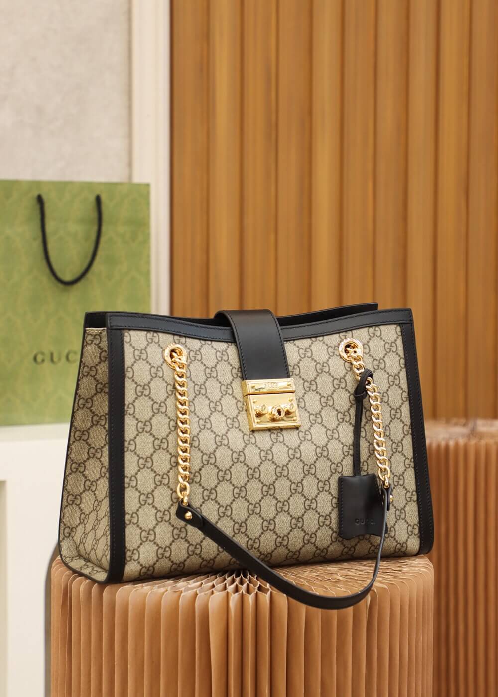GUCCI-PADLOCK-MEDIUM-GG-SHOULDER-BAG-BEIGEEBONY-GG-SUPREME-CANVAS-479197-02 GUCCI PADLOCK MEDIUM GG SHOULDER BAG BEIGEEBONY GG SUPREME CANVAS 479197 02
