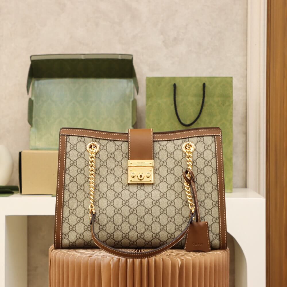 GUCCI-PADLOCK-MEDIUM-GG-SHOULDER-BAG-BEIGEEBONY-GG-SUPREME-CANVAS-BROWN-479197-01 GUCCI PADLOCK MEDIUM GG SHOULDER BAG BEIGEEBONY GG SUPREME CANVAS BROWN 479197 01