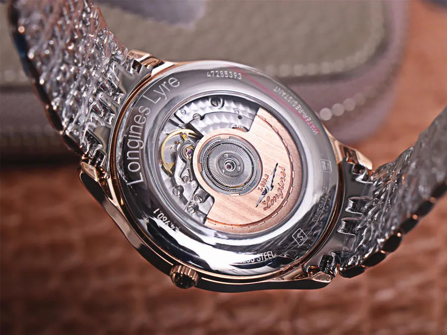 LONGINES-LYRE-38.5-AUTOMATIC-PVD-RED-WHITE-BRACELET-L4.960.1.12.7_6 LONGINES LYRE 38.5 AUTOMATIC PVD RED WHITE BRACELET L4.960.1.12.7 6