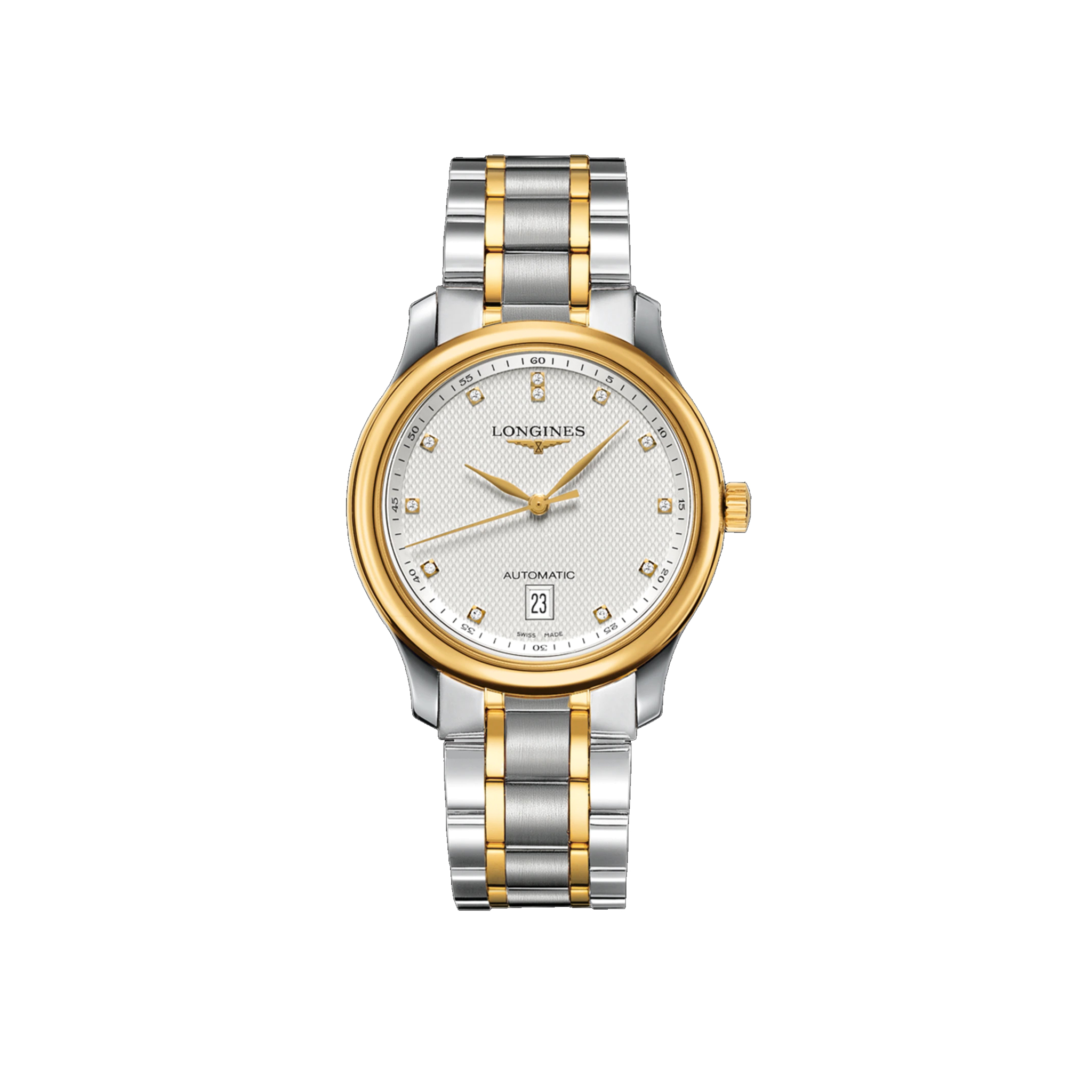 LONGINES-MASTER-COLLECTION-DATE-38.5-TWO-TONE-DIAMOND-L2.628.5.77.7-0 LONGINES MASTER COLLECTION DATE 38.5 TWO TONE DIAMOND L2.628.5.77.7 0