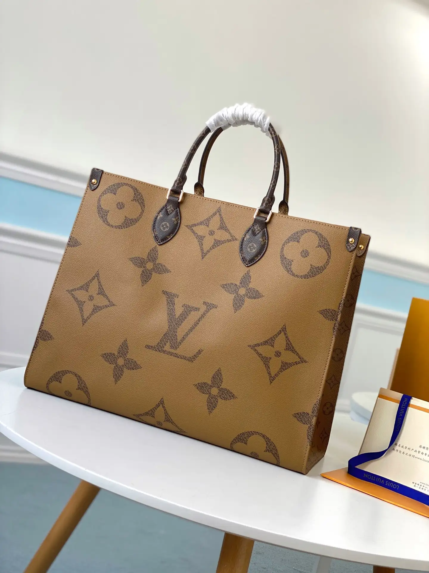LOUIS VUITTON ONTHEGO GM TOTE BAG MONOGRAM REVERSE COATED CANVAS M45320_3 LOUIS VUITTON ONTHEGO GM TOTE BAG MONOGRAM REVERSE COATED CANVAS M45320 3