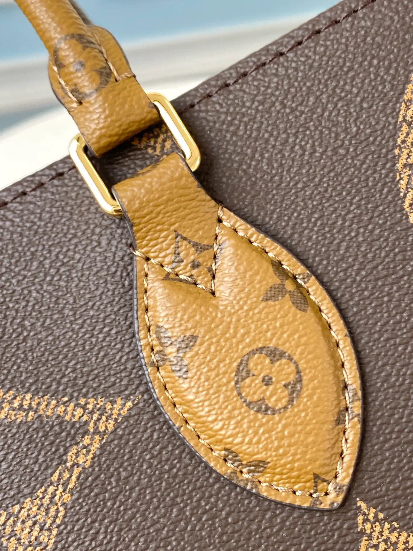 LOUIS VUITTON ONTHEGO GM TOTE BAG MONOGRAM REVERSE COATED CANVAS M45320_7 LOUIS VUITTON ONTHEGO GM TOTE BAG MONOGRAM REVERSE COATED CANVAS M45320 7