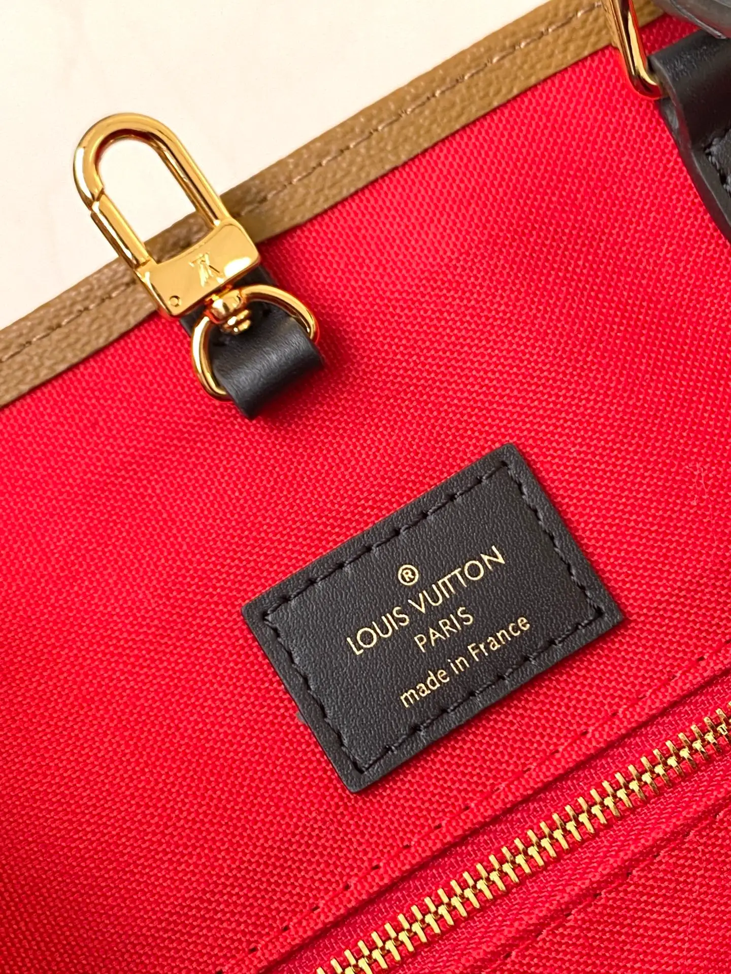 LOUIS VUITTON ONTHEGO GM TOTE BAG MONOGRAM REVERSE COATED CANVAS M45320_9 LOUIS VUITTON ONTHEGO GM TOTE BAG MONOGRAM REVERSE COATED CANVAS M45320 9