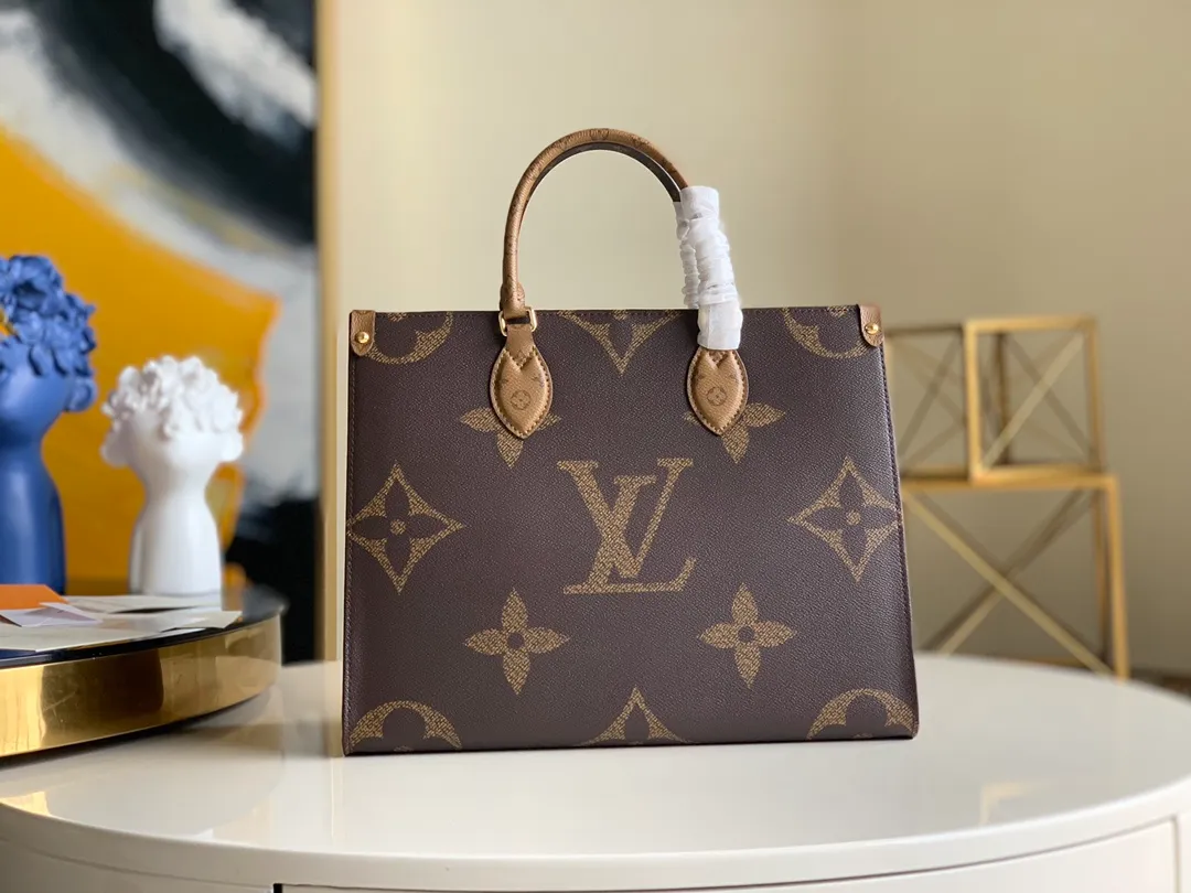 LOUIS VUITTON ONTHEGO MONOGRAM GIANT REVERSE MM BROWN M45039_1 LOUIS VUITTON ONTHEGO MONOGRAM GIANT REVERSE MM BROWN M45039 1