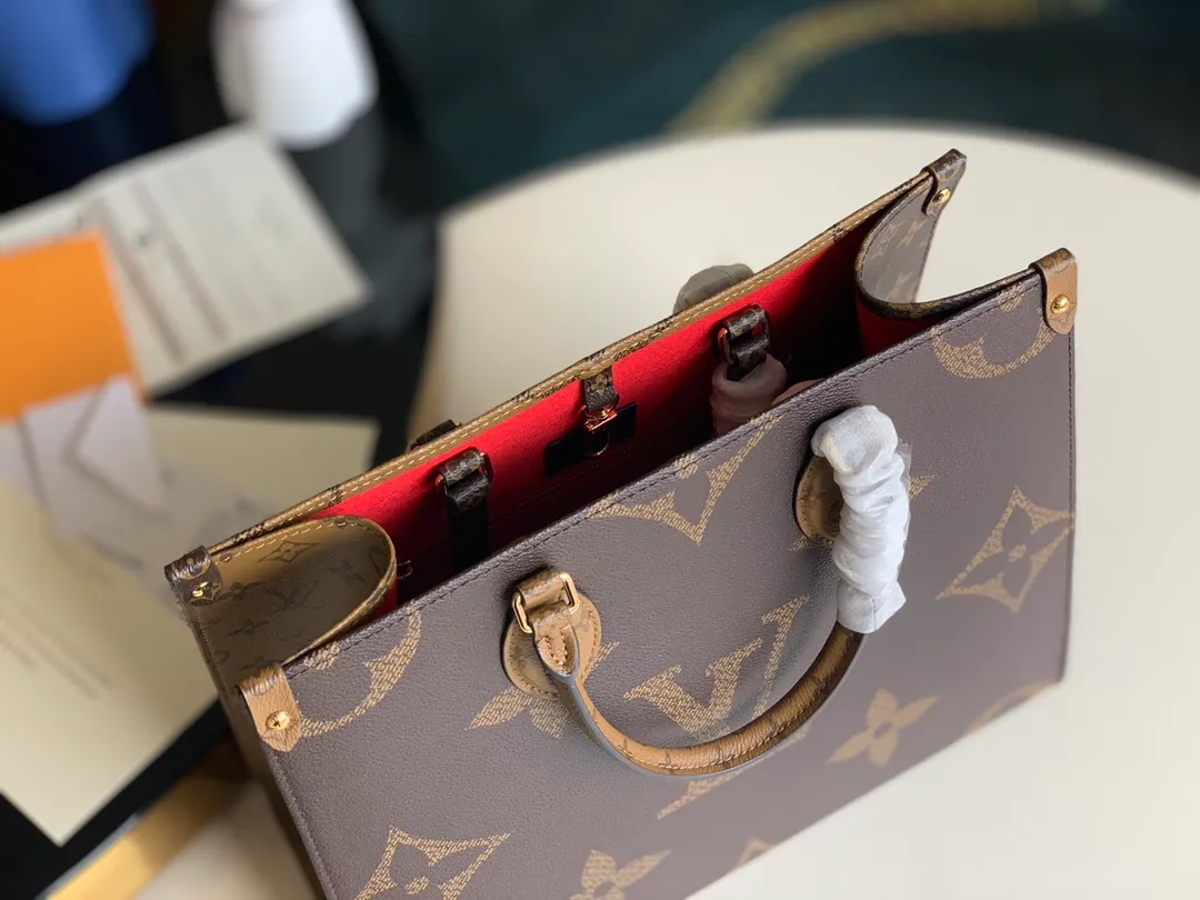 LOUIS VUITTON ONTHEGO MONOGRAM GIANT REVERSE MM BROWN M45039_6 LOUIS VUITTON ONTHEGO MONOGRAM GIANT REVERSE MM BROWN M45039 6