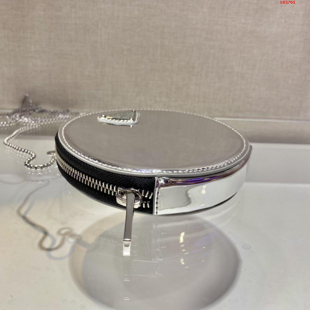 PRADA-BRUSHED-LEATHER-MINI-POUCH-SILVER-1NR003-06 PRADA BRUSHED LEATHER MINI POUCH SILVER 1NR003 06