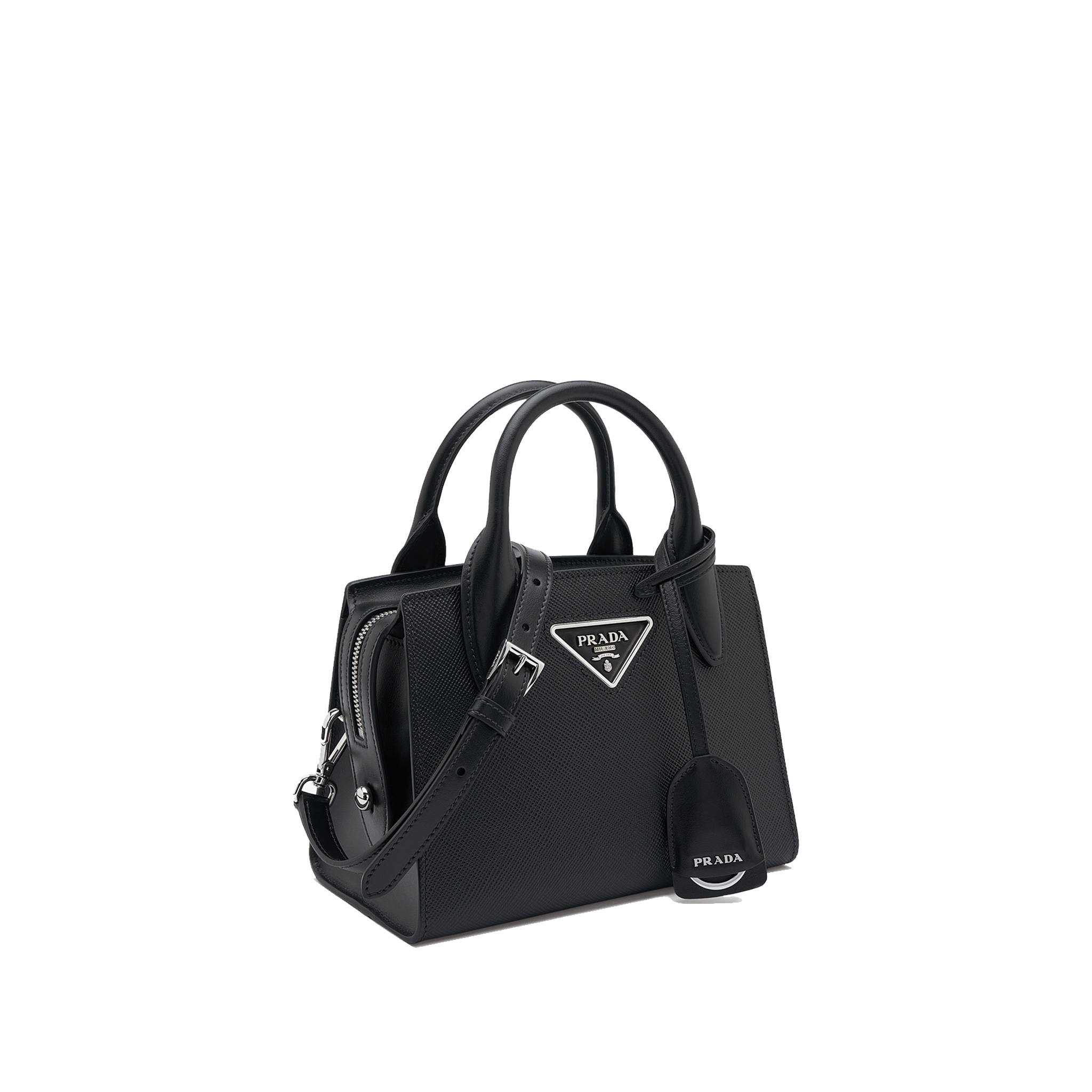 PRADA-SAFFIANO-LEATHER-PRADA-KRISTEN-HANDBAG-BLACK-1BA269-0 PRADA SAFFIANO LEATHER PRADA KRISTEN HANDBAG BLACK 1BA269 0