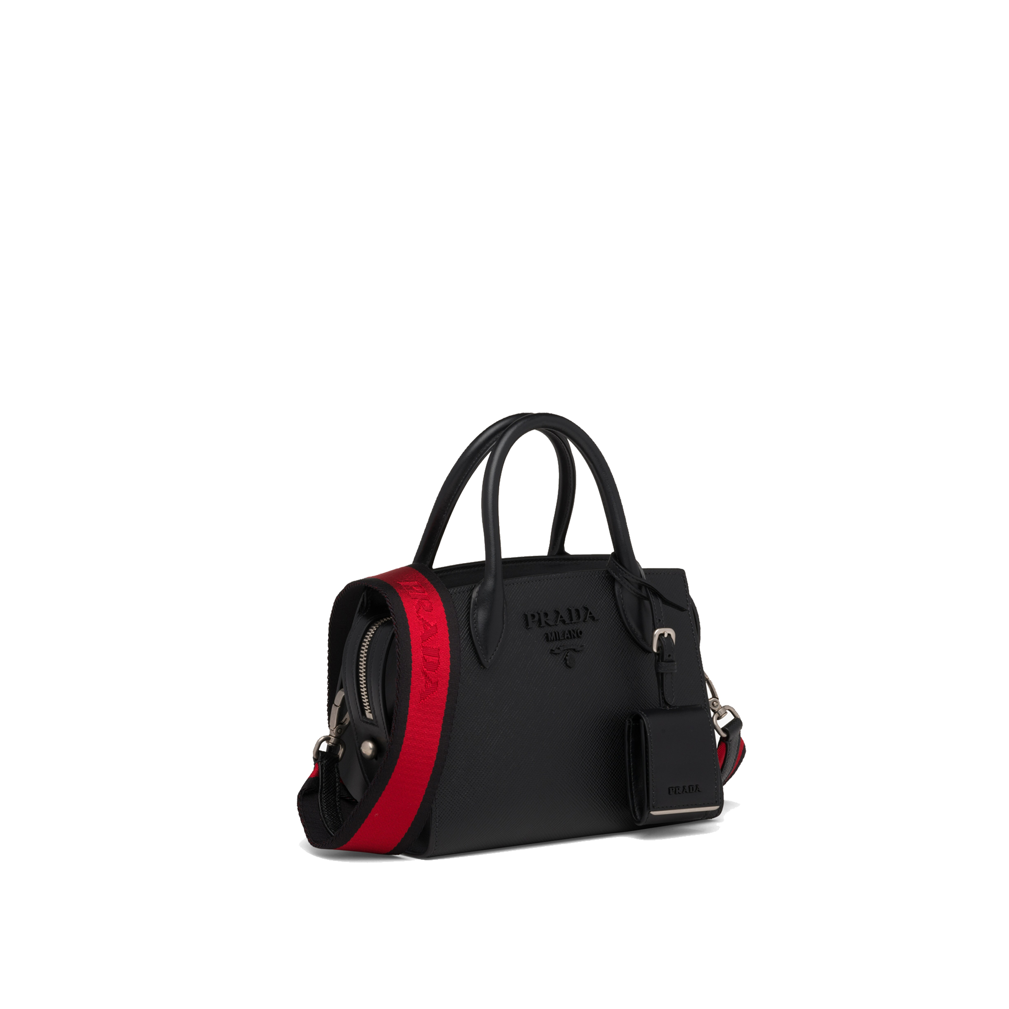 PRADA-SAFFIANO-LEATHER-PRADA-MONOCHROME-BAG-BLACK-1BA269-0 PRADA SAFFIANO LEATHER PRADA MONOCHROME BAG BLACK 1BA269 0