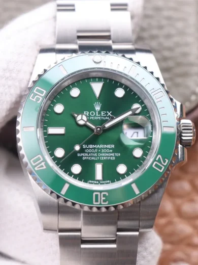 ROLEX SUBMARINER DATE STAINLESS STEEL GREEN CERACHOM 116610LV 0002 1