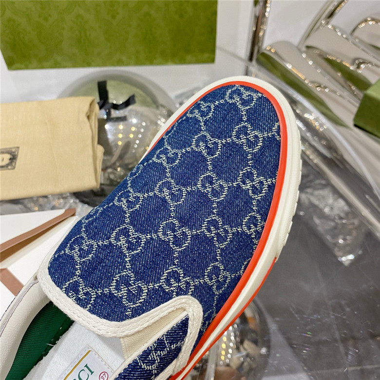WOMEN'S-GUCCI-TENNIS-1977-SLIP-ON-SNEAKER-BLUE-624733-2KQ30-4466-010 WOMENS GUCCI TENNIS 1977 SLIP ON SNEAKER BLUE 624733 2KQ30 4466 010